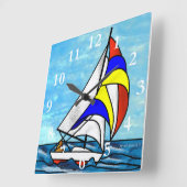 Horloge Carrée Voilier (Angle)