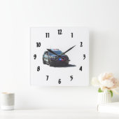 Horloge Carrée Voiture de police (Maison)