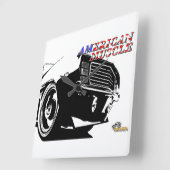 Horloge Carrée voiture musculaire américaine (Angle)
