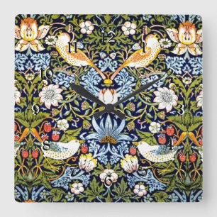 Horloge Carrée Voleur de fraises, motif célèbre,