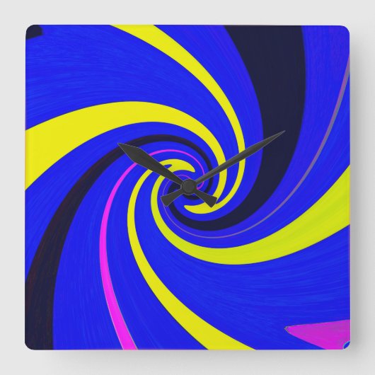 Horloge Carrée Vortex bleu (Recto)