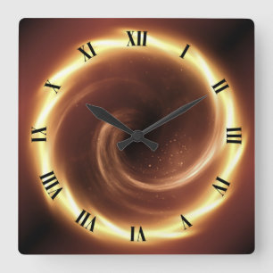 Horloge Carrée Vortex de Feu Spiral ~ Portail Temps ~Machine Temp