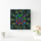 Horloge Carrée VOTE multicolore (Maison)