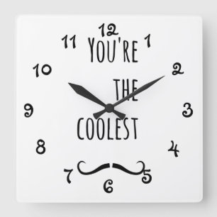 Horloge Carrée Votre Moustache la plus froide