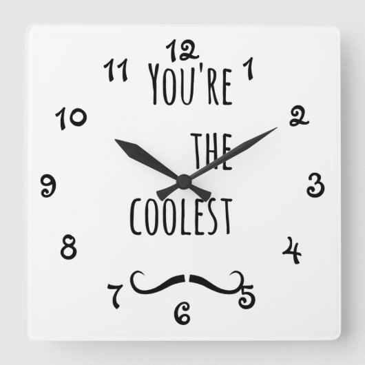 Horloge Carrée Votre Moustache la plus froide (Recto)