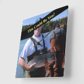 Horloge Carrée Votre photo de poisson record (Angle)