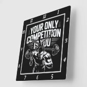 Horloge Carrée Votre seule concurrence est vous (Angle)