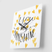 Horloge Carrée Vous Êtes Mon Soleil (Angle)