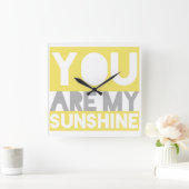 Horloge Carrée Vous Êtes Mon Soleil (Maison)