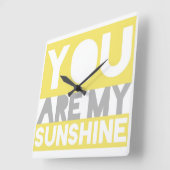 Horloge Carrée Vous Êtes Mon Soleil (Angle)