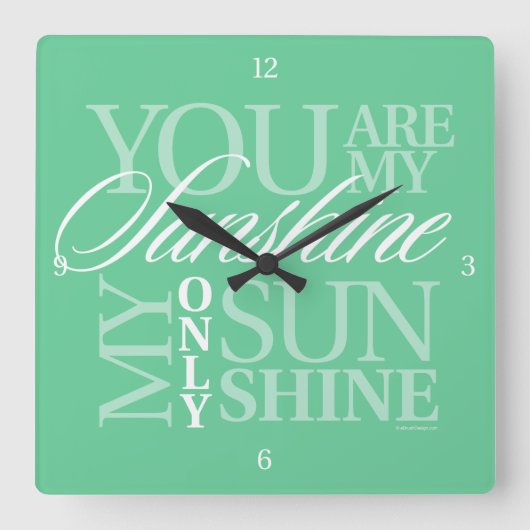 Horloge Carrée Vous Êtes Mon Soleil (Recto)