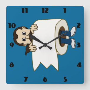 Horloge Carrée vous pouvez rouler dans vos toilettes