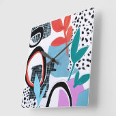 Horloge Carrée Voyage Abstrait (Angle)