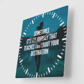 Horloge Carrée Voyage de conditionnement physique - Motivation de (Angle)