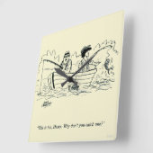 Horloge Carrée Voyage de pêche (Angle)