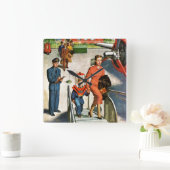 Horloge Carrée Voyageur de l'espace (Maison)