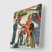 Horloge Carrée Voyageur de l'espace (Angle)