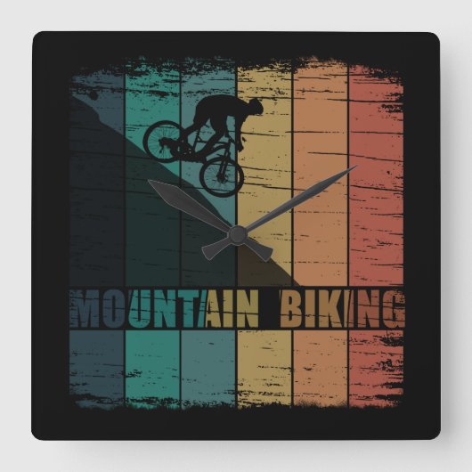 Horloge Carrée VTT Downhill Vintage Vélo de Montagne (Recto)