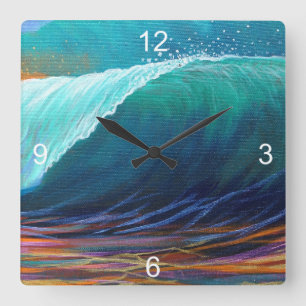 Horloge Carrée Vue de surfers du baril