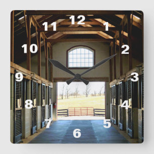 Horloge Carrée Vue du Kentucky depuis la grange