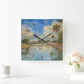 Horloge Carrée Vue du pont piétonnier du lac (Maison)