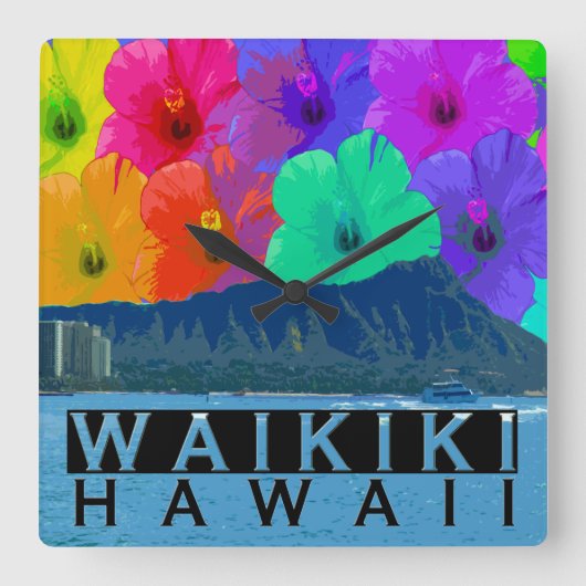 Horloge Carrée Waikiki (Recto)