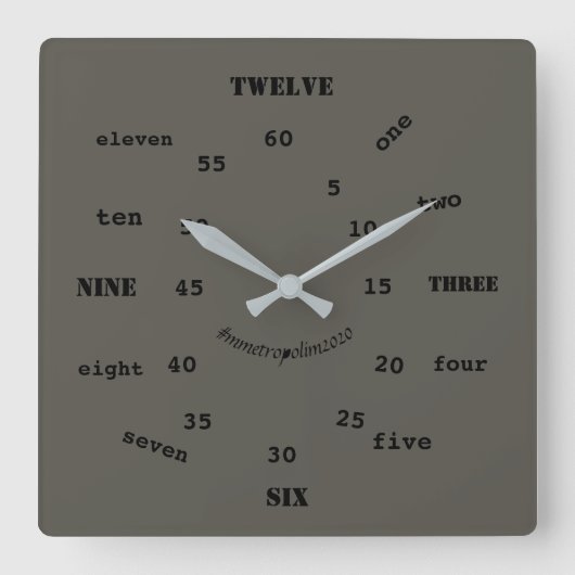 Horloge Carrée Wall Clock, acrylique, bY (Recto)