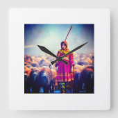 Horloge Carrée wall clock Afghan design (Recto)