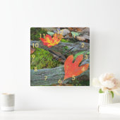 Horloge Carrée Wall Clock Autumn Leaves (Maison)