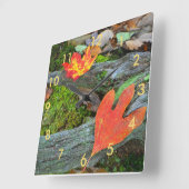 Horloge Carrée Wall Clock Autumn Leaves (Angle)