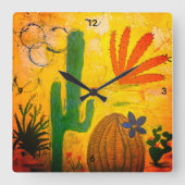 Horloge Carrée Wall Clock Desert Art (Recto)