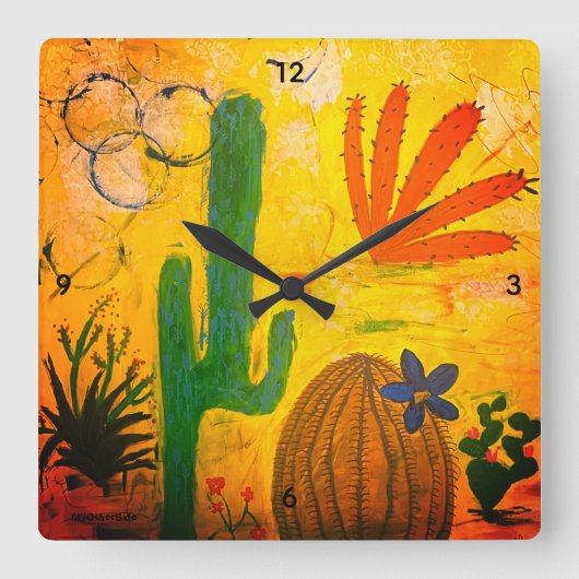 Horloge Carrée Wall Clock Desert Art (Recto)