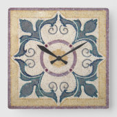 Horloge Carrée Wall Clock - Square Tile Design (Recto)