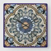 Horloge Carrée Wall Clock - Square Tile Design (Recto)