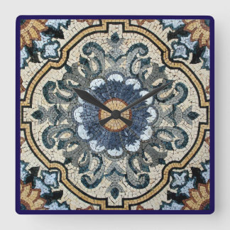 Horloge Carrée Wall Clock - Square Tile Design