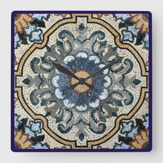 Horloge Carrée Wall Clock - Square Tile Design (Recto)