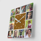 Horloge Carrée Wall Clock with 12 personal photos (Angle)