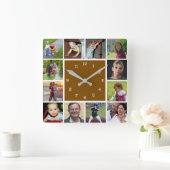 Horloge Carrée Wall Clock with 12 personal photos (Maison)