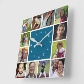 Horloge Carrée Wall Clock with 12 personal photos (Angle)