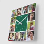 Horloge Carrée Wall Clock with 12 personal photos (Angle)
