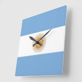 Horloge Carrée Wall Clock with Flag of Argentina (Angle)