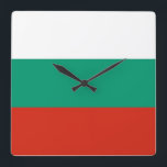 Horloge Carrée Wall Clock with Flag of Bulgaria<br><div class="desc">Awesome patriotic wall clock with Flag of Bulgaria. This product its customizable.</div>