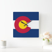 Horloge Carrée Wall Clock with Flag of Colorado, USA (Maison)