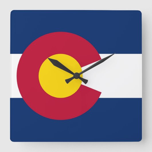 Horloge Carrée Wall Clock with Flag of Colorado, USA (Recto)