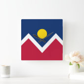 Horloge Carrée Wall Clock with Flag of Denver, Colorado (Maison)