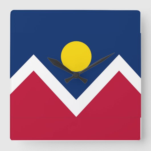 Horloge Carrée Wall Clock with Flag of Denver, Colorado (Recto)