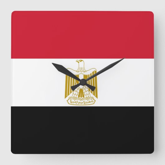 Horloge Carrée Wall Clock with Flag of Egypt (Recto)