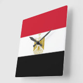 Horloge Carrée Wall Clock with Flag of Egypt (Angle)