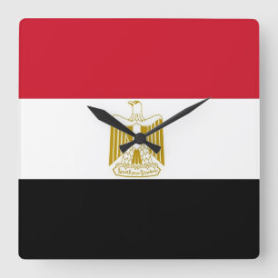 Horloge Carrée Wall Clock with Flag of Egypt