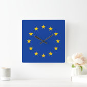 Horloge Carrée Wall Clock with Flag of European Union (Maison)